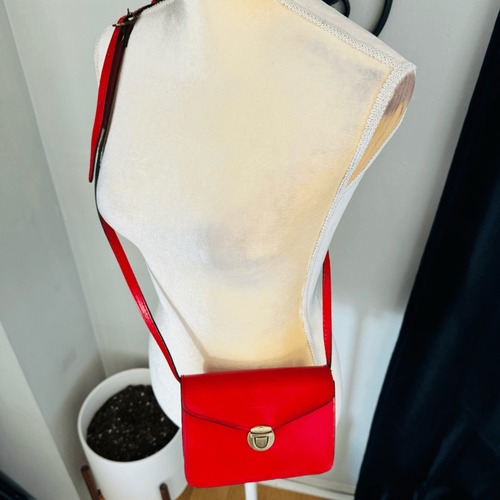 Massimo Castello Tamonato Italian Leather Crossbody Bag Designer Luxury, Red Nwt